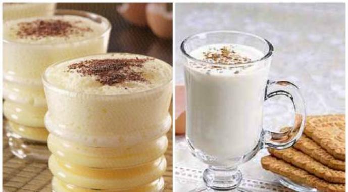 Classic recipe for cough and options for drinks based on eggnog